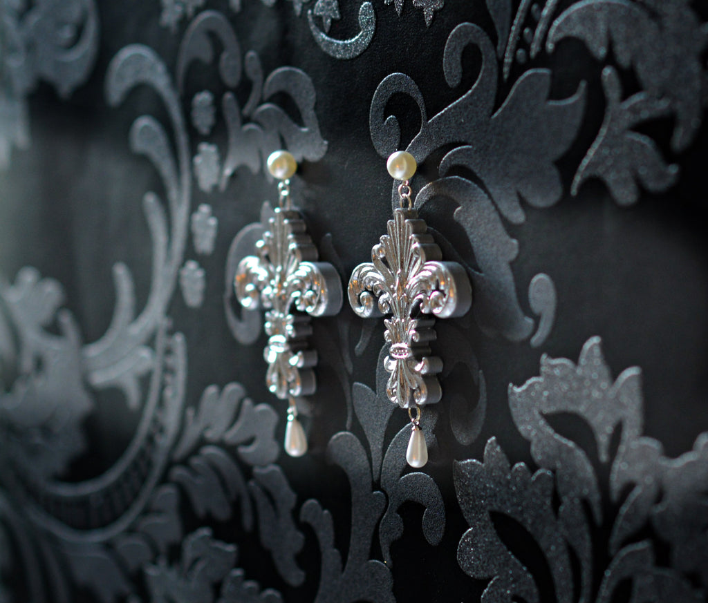 Luxurious double pearl baroque earrings