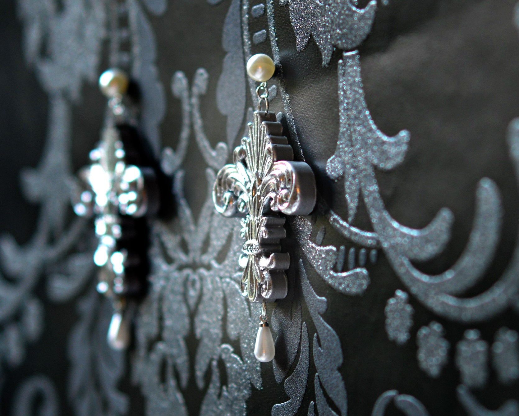 Luxurious double pearl baroque earrings