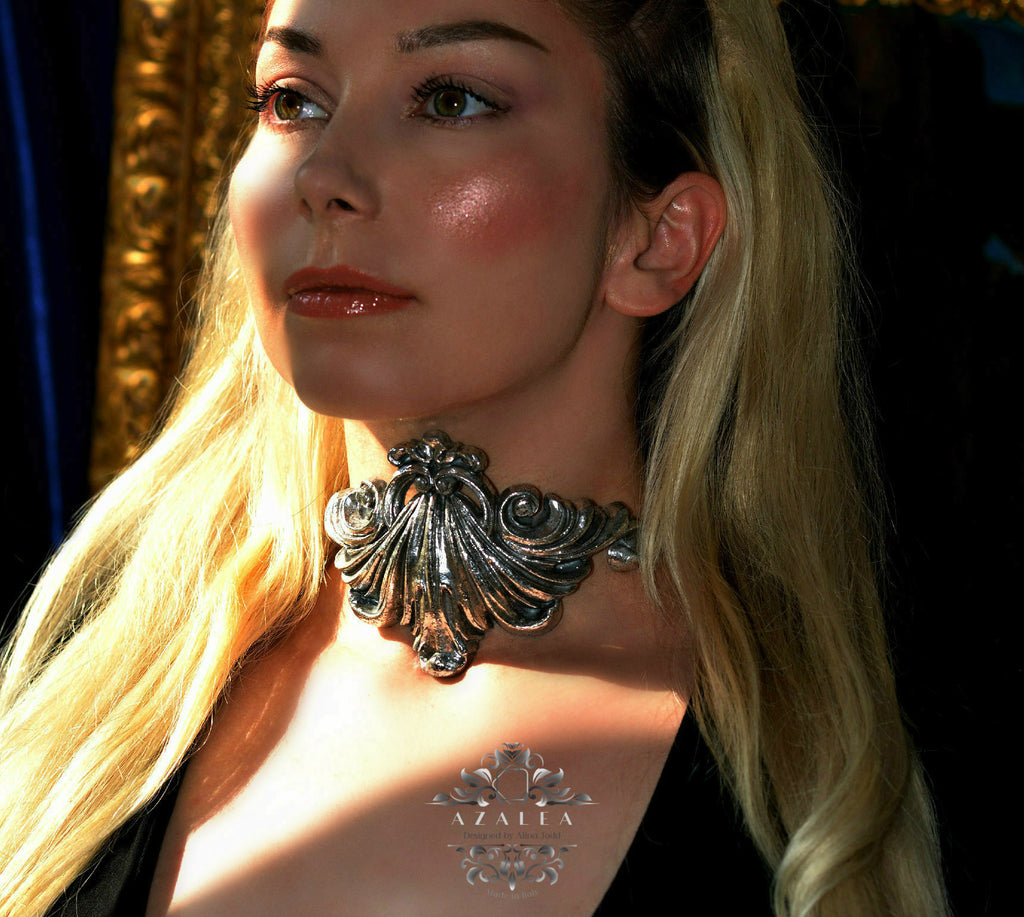 Elegant silver "Millefoglie" necklace
