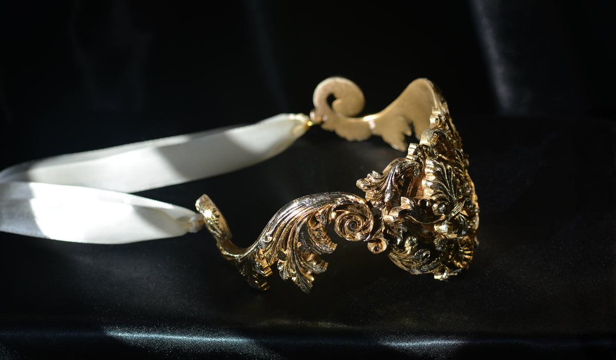Elegant "gold&champagne" necklace