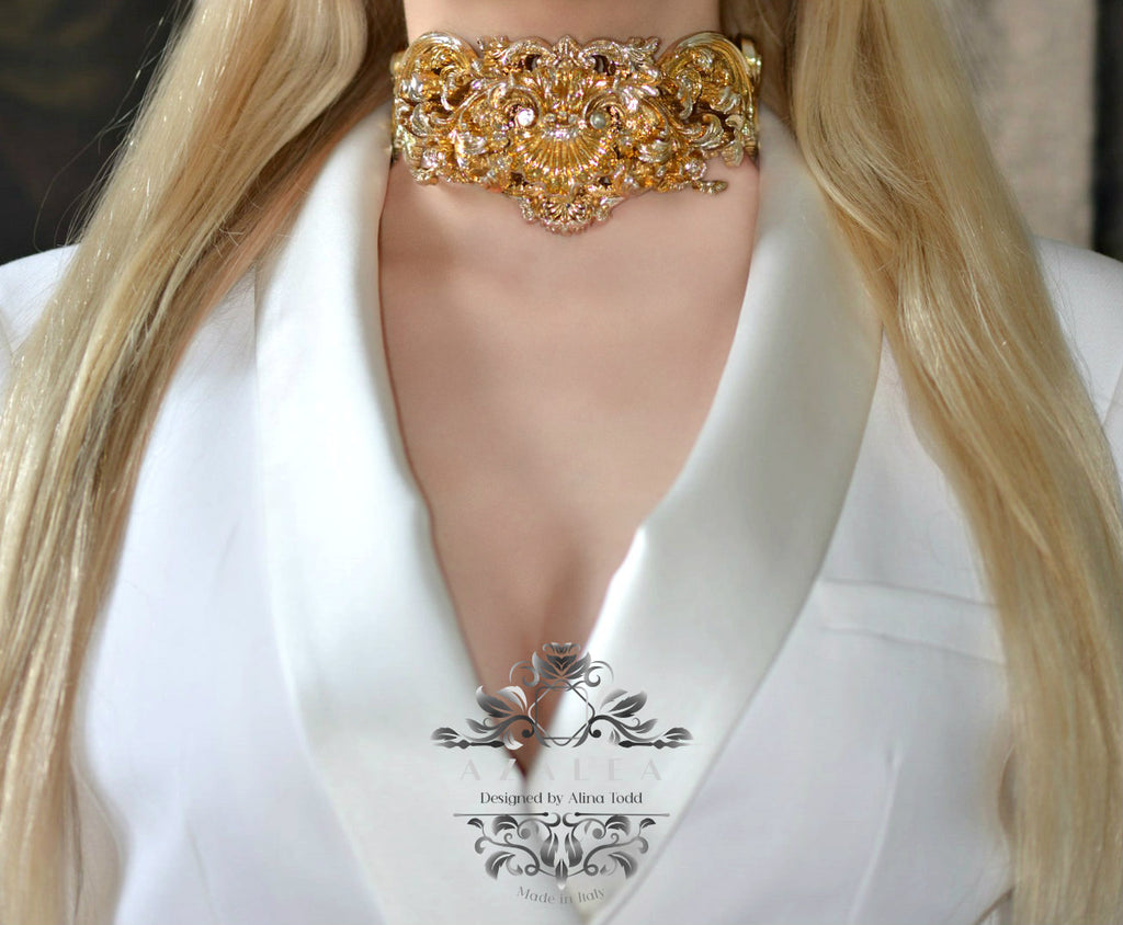 Luxurious  "gold&champagne" necklace
