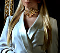 Elegant Golden&champagne  "Millefoglie" necklace