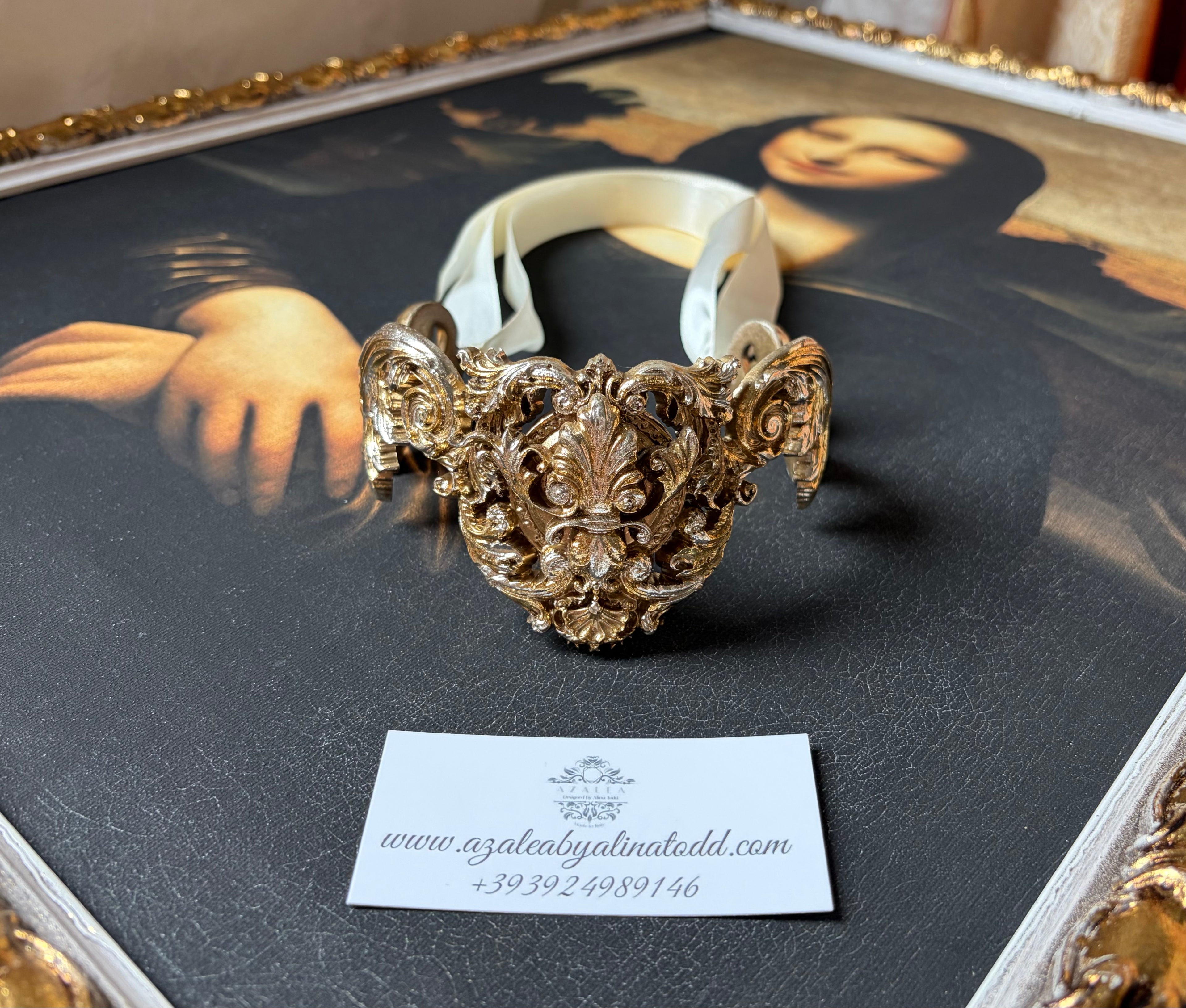 Elegant "gold&champagne" necklace