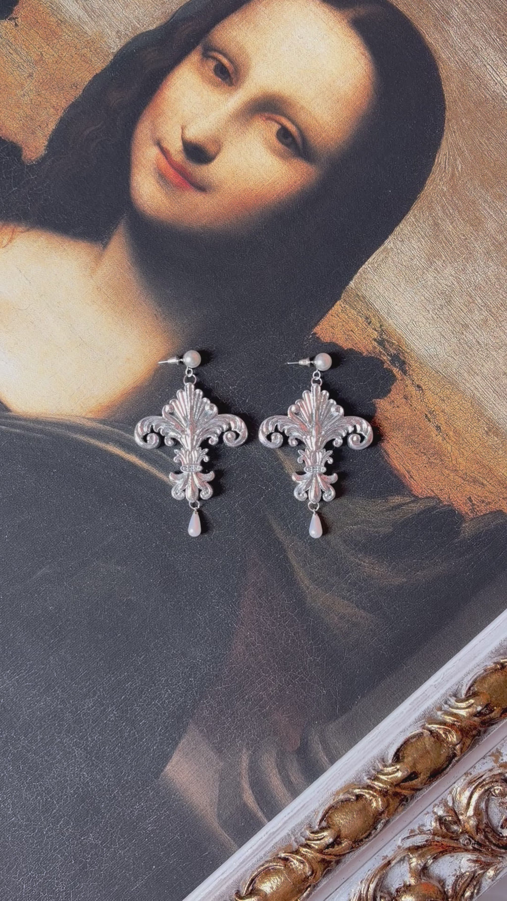 Luxurious double pearl baroque earrings